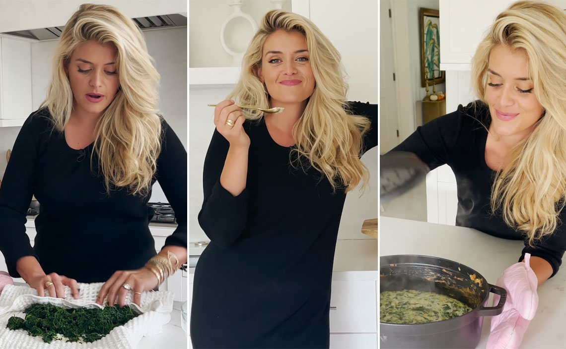 Daphne Oz Posts Creamed Spinach & Leeks