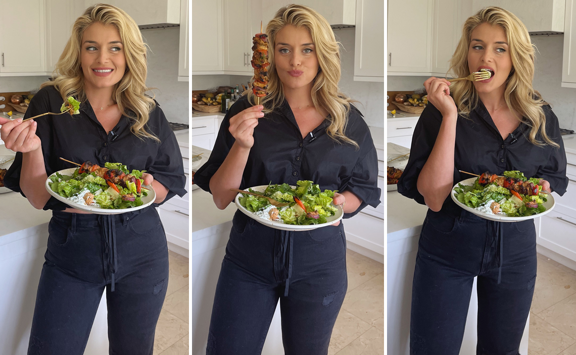 Daphne Oz Posts Grilled Chicken Kebabs With Fresh Herb Salad