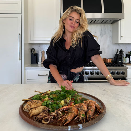 Grilled Mermaid Medley with Spicy Lemony Potato Salad
