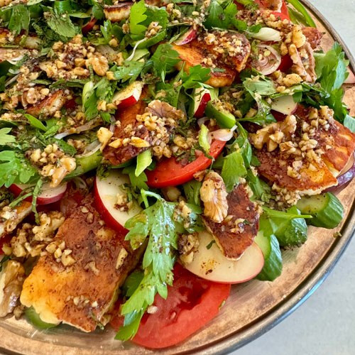 Daphne Oz Posts Nectarine, Tomato & Halloumi Salad with Walnut Vinaigrette