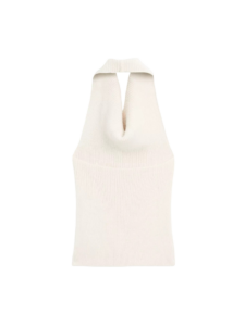 Knit alpaca and silk halter top