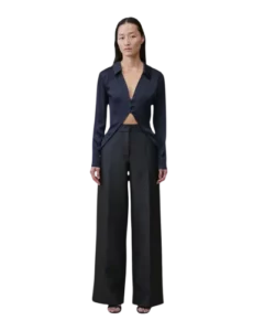 The Satin Button Top