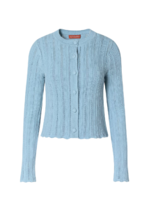 Mariette Lattice Knit Crewneck Cardigan